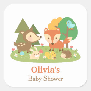 Étiquettes de fête pour Baby Shower aux animaux mi