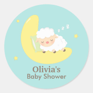 Étiquettes de fête pour Baby Shower avec un agneau