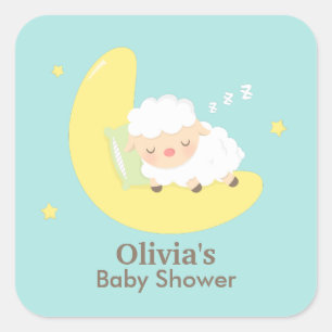 Étiquettes de fête pour Baby Shower avec un agneau