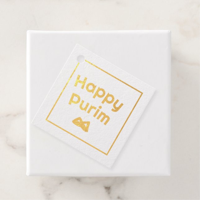 Étiquettes de feuille d'or Purim (Avec boite)
