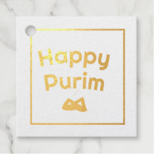 Étiquettes de feuille d'or Purim