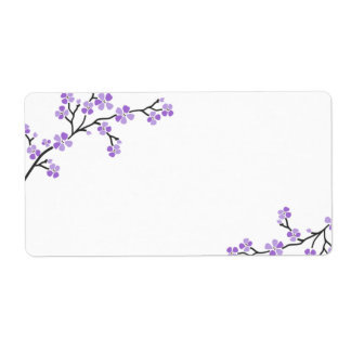 Étiquettes de fleurs de cerisier pourpre