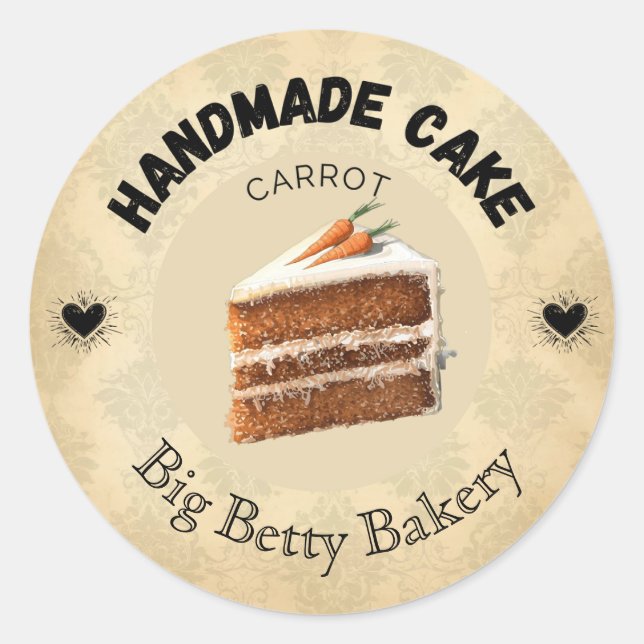 Étiquettes de gâteaux à carottes personnalisés | B (Devant)