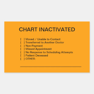 Étiquettes de graphique Médicale inactivés (orange