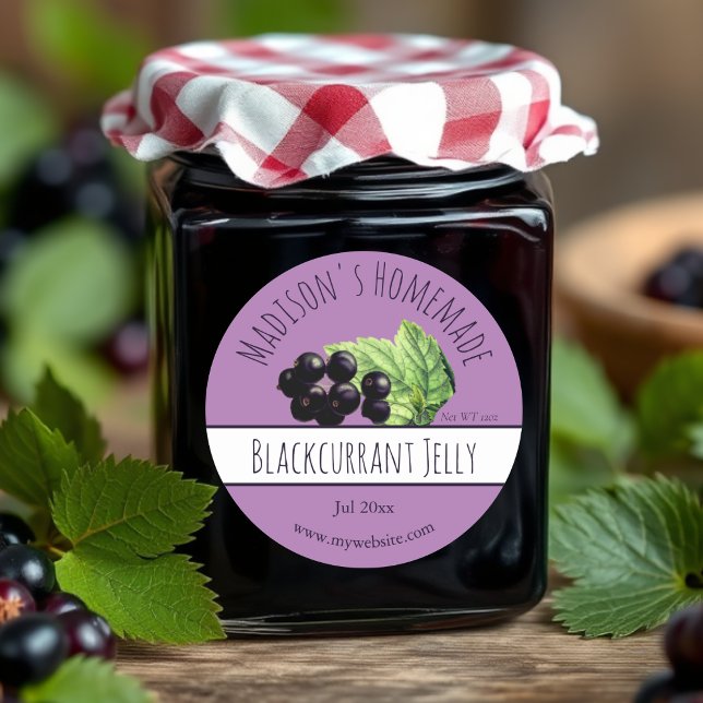 Étiquettes de Jelly Jar à cassis fait maison (Créateur téléchargé)