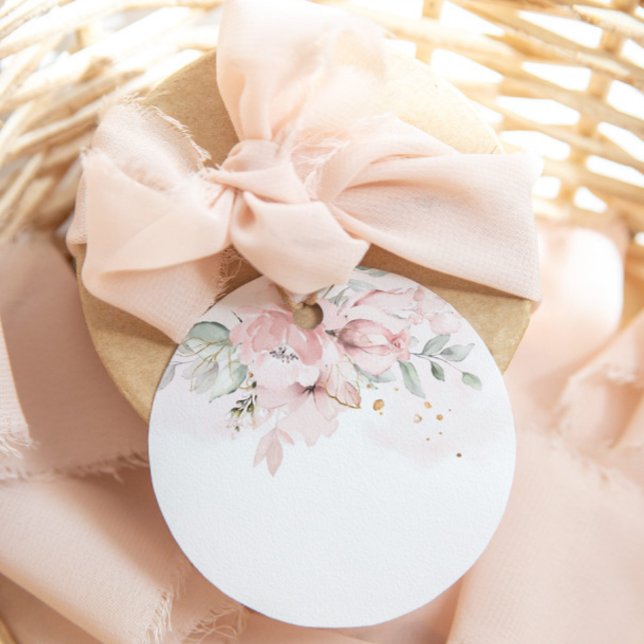 Étiquettes de jus de bar à Mimosa rose floral (Créateur téléchargé)