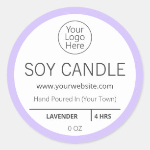 Étiquettes de la bougie du logo de la lavande viol