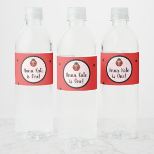 Étiquettes de la bouteille d'eau Ladybug personna