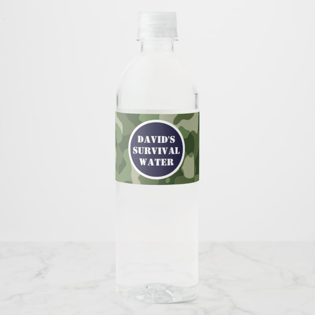 Étiquettes de la bouteille d'eau militaire de l'ar (Devant)