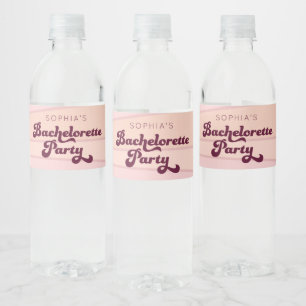 Étiquettes de la bouteille d'eau Retro Bachelorett