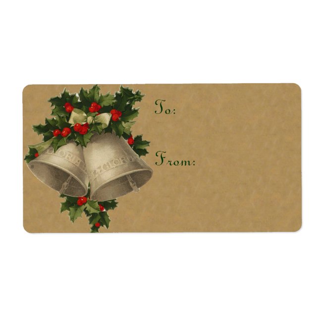 Étiquettes de la cloche de Noël victorienne (Devant)