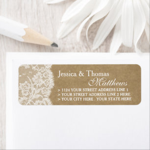 Étiquettes de la collection Mariage Kraft & Lace