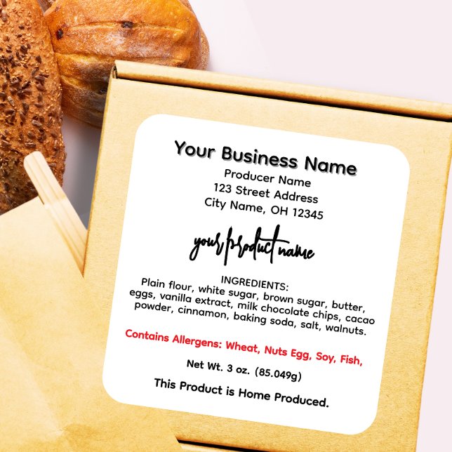 Étiquettes de la loi alimentaire du chalet de l'Oh (Créateur téléchargé)