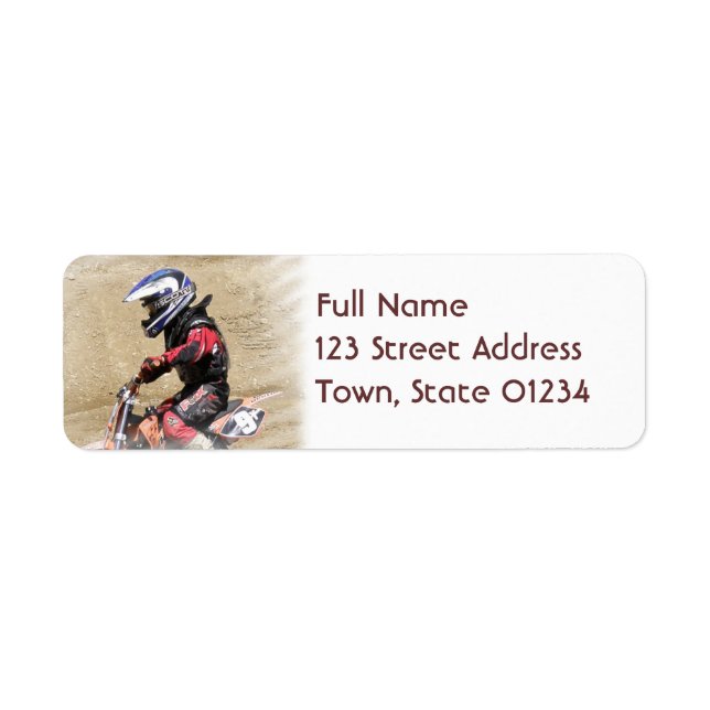 Étiquettes de la messagerie Motocross (Devant)