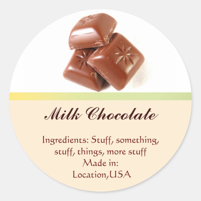 Étiquettes de la saveur de chocolat au lait (Devant)