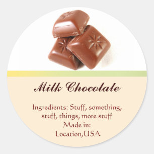 Étiquettes de la saveur de chocolat au lait