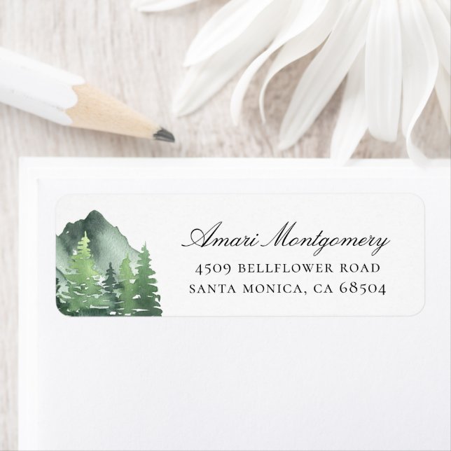 Étiquettes de l'adresse de retour de Forest Mounta (En situation)