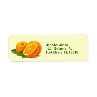 Étiquettes de l'adresse de retour de l'oranges