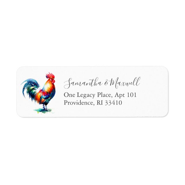 Étiquettes de l'adresse de retour du coq (Devant)