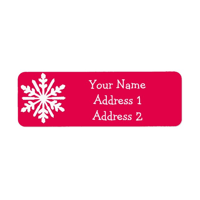 Étiquettes de l'adresse de retour du flocon de nei (Devant)