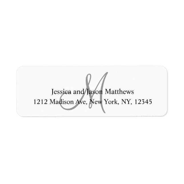 Étiquettes de l'adresse de retour pour Mariages (Devant)