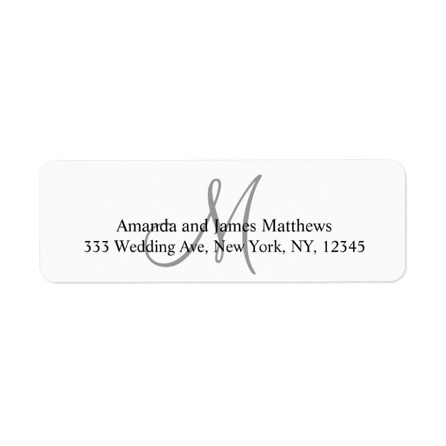 Étiquettes de l'adresse de retour pour Mariages (Devant)