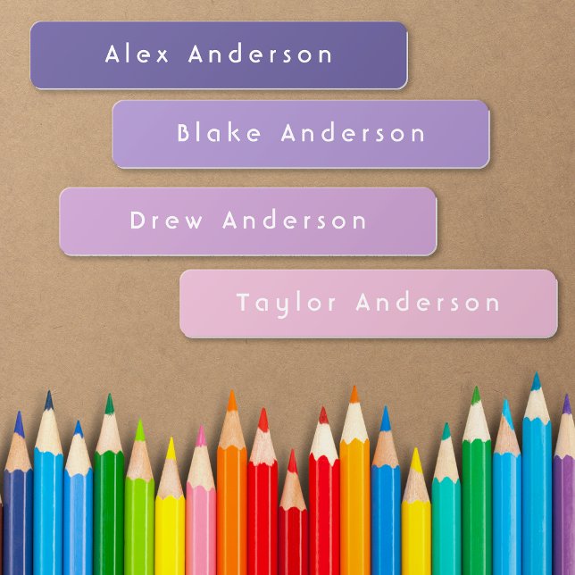 Étiquettes de l'enfant adhésif pourpre et imperméa (Créateur téléchargé)