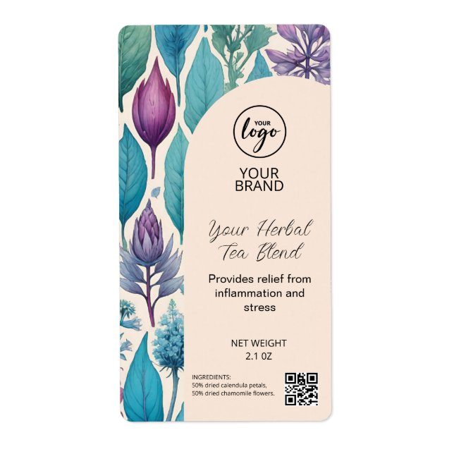 Étiquettes de l'industrie du thé à base de plantes (Devant)