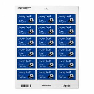 Étiquettes de livre de nom du football du football