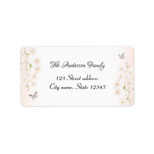 Étiquettes de mailing floral aquarelle et gingham