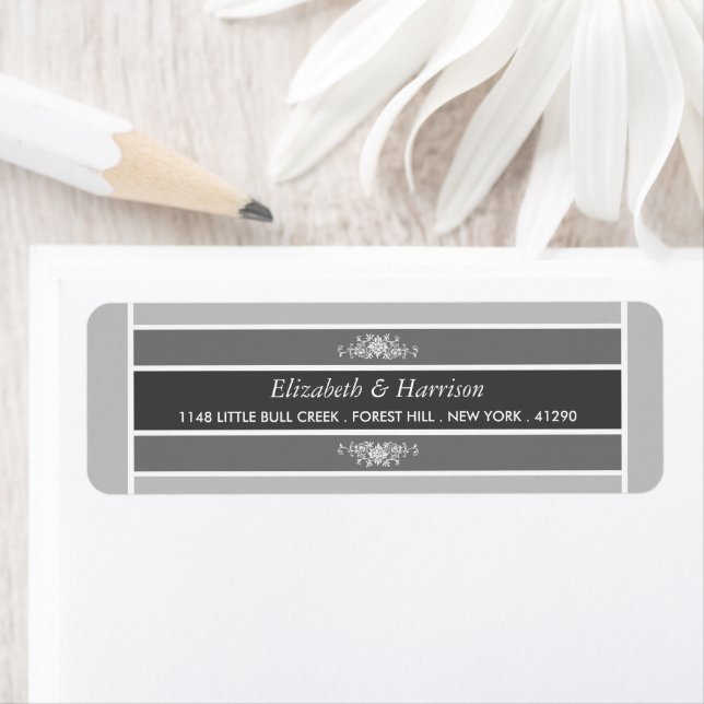 Étiquettes de mariage - Bloc Pastel Moderne - Gris (En situation)