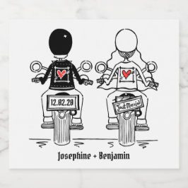 Étiquettes de Mariage de bouteille de moto sur mes