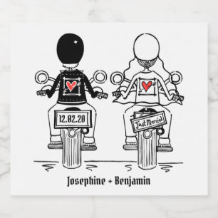 Étiquettes de Mariage de bouteille de moto sur mes