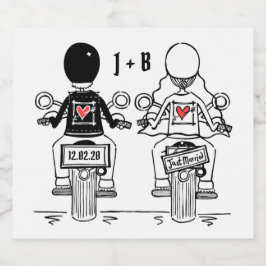 Étiquettes de Mariage de bouteille de moto sur mes