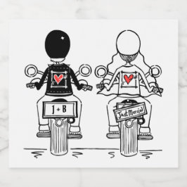 Étiquettes de Mariage de bouteille de moto sur mes