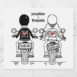 Étiquettes de Mariage de bouteille de moto sur mes