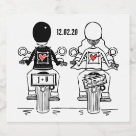 Étiquettes de Mariage de bouteille de moto sur mes