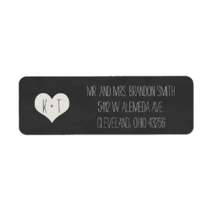 Étiquettes de mariage de coeur de tableau