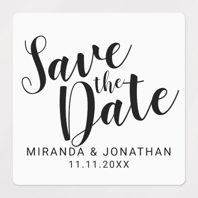 Étiquettes de mariage de type 'Modern Script' pour (Design 1)