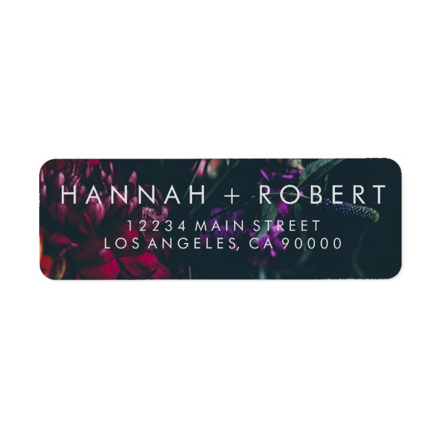 Étiquettes de mariage floral gothique (Devant)