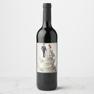 Étiquettes de mariage gâteau romantique Nourriture