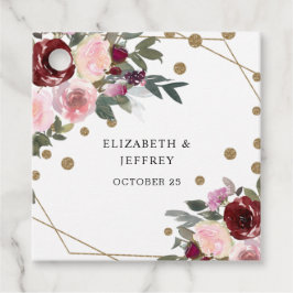 Étiquettes de mariage géométriques avec paillettes