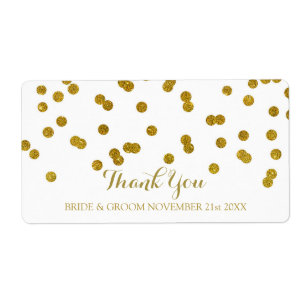 Étiquettes de mariage Gold Confetti