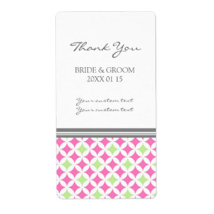 Étiquettes de mariage Motif rose gris