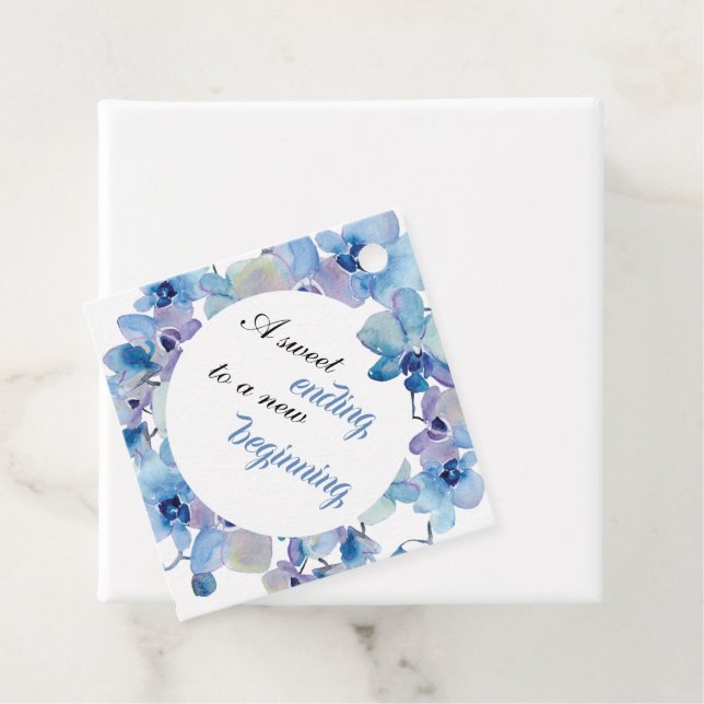Étiquettes de Mariage | Orchidée Bleue (En situation)