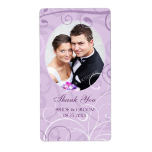 Étiquettes de mariage photo Lavender