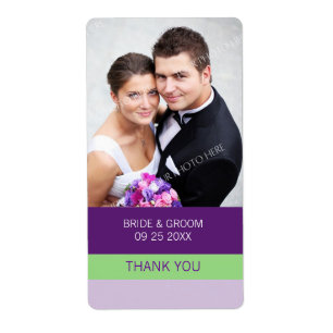 Étiquettes de mariage pour la chaux violette