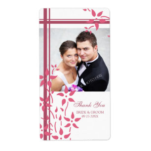 Étiquettes de mariage rose blanc floral