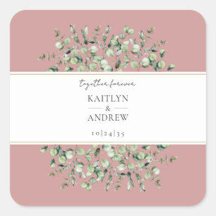Étiquettes de mariage Rose Pâle Eucalyptus Ensembl
