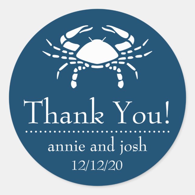 Étiquettes de Merci de crabe (bleu marine) (Devant)
